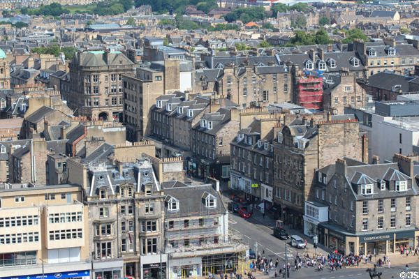 New Town streetscape along Frederick St. between Princess & George Sts. Edinburgh, Scotland.