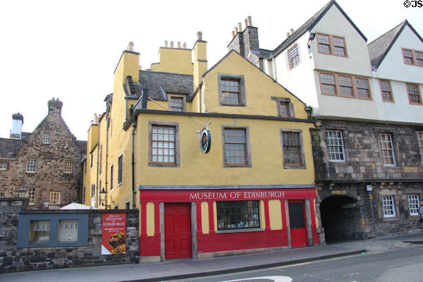 Museum of Edinburgh in heritage buildings on Royal Mile around Bakehouse Close. Edinburgh, Scotland.