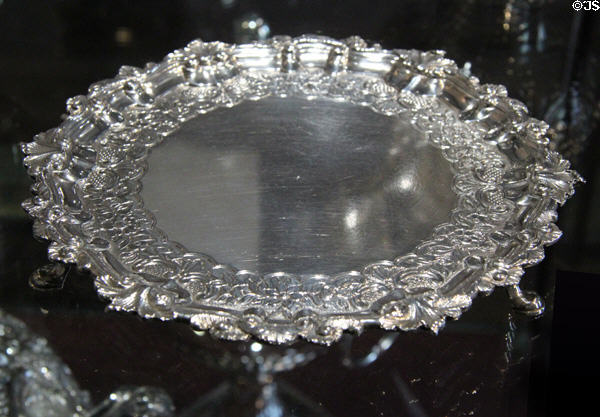 Silver salver (1750-1) by Robert Lowe of Edinburgh at Museum of Edinburgh. Edinburgh, Scotland.