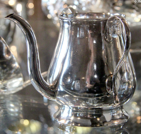 Silver spout cup prob. to feed invalids (1772-3) by William Davie of Edinburgh at Museum of Edinburgh. Edinburgh, Scotland.