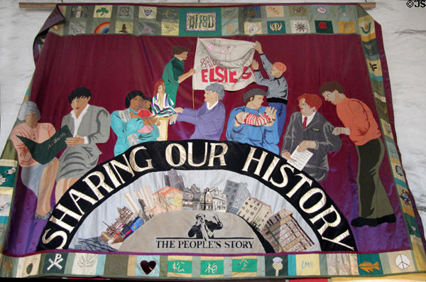 Sharing our History hanging at People's Story Museum. Edinburgh, Scotland.