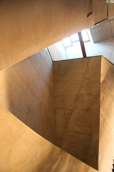 Interior postmodern walls at Scottish Parliament. Edinburgh, Scotland.