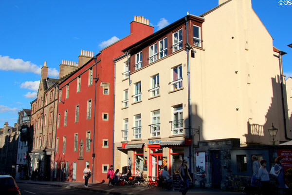 Heritage buildings near Canongate on Royal Mile. Edinburgh, Scotland.