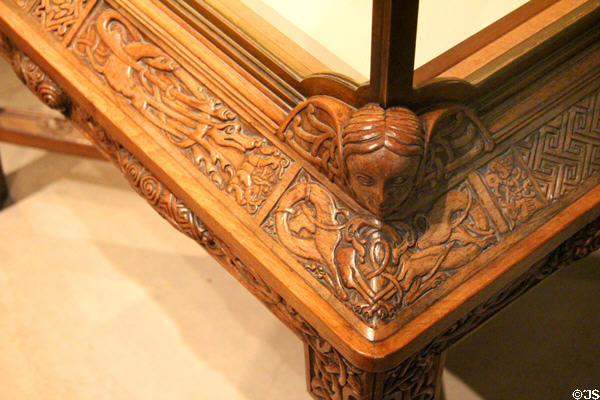 Details of Scottish Celtic Art Nouveau case (1904) by Whytock & Reid of Edinburgh at National Museum of Scotland. Edinburgh, Scotland.