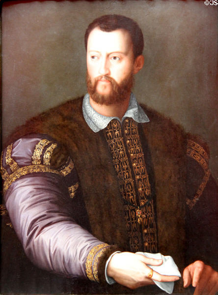 Portrait of Cosimo I de' Medici (c1555-60) by Alessandro Allori at National Gallery of Scotland. Edinburgh, Scotland.