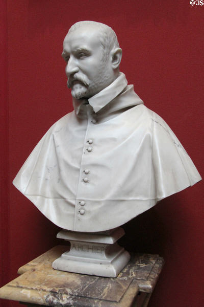 Monsignor Carlo Antonio dal Pozzo, Archbishop of Pisa marble portrait bust (1620) by Gian Lorenzo Bernini at National Gallery of Scotland. Edinburgh, Scotland.