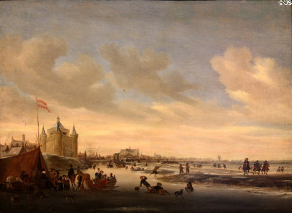 Alkmaar in Winter painting (1656) by Salomon van Ruysdael at National Gallery of Scotland. Edinburgh, Scotland.