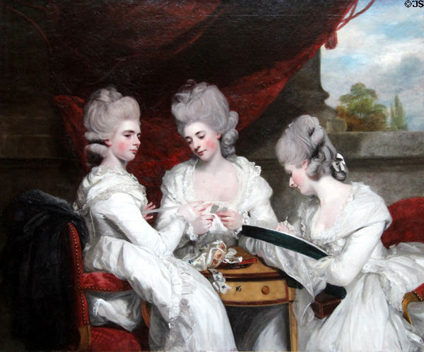 The Ladies Waldegrave painting (1780) by Sir Joshua Reynolds at National Gallery of Scotland. Edinburgh, Scotland.