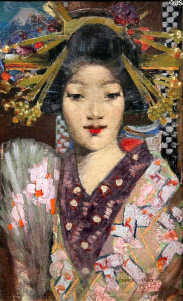 Geisha Girl painting (1894) by George Henry of Glasgow Boys at National Gallery of Scotland. Edinburgh, Scotland.