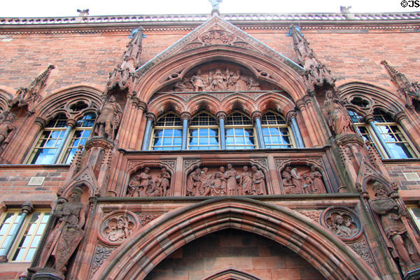 Sculpted facade of National Portrait Gallery of Scotland. Edinburgh, Scotland.