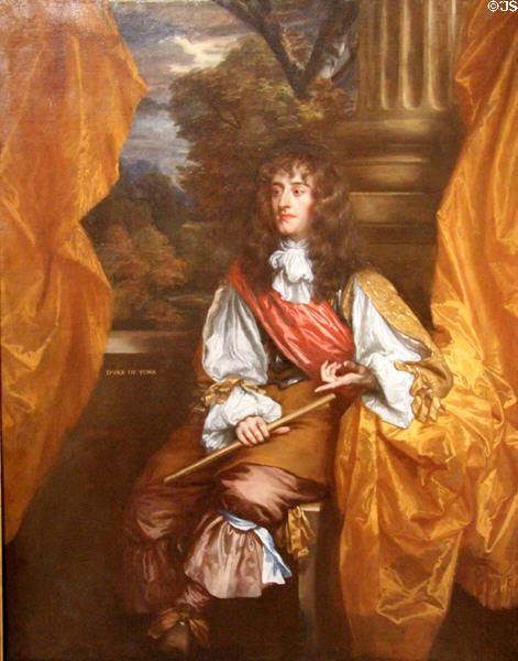 James VII (Scotland) & II (England) (1633-1701) portrait (c1661) by Sir Peter Lely at National Portrait Gallery of Scotland. Edinburgh, Scotland.