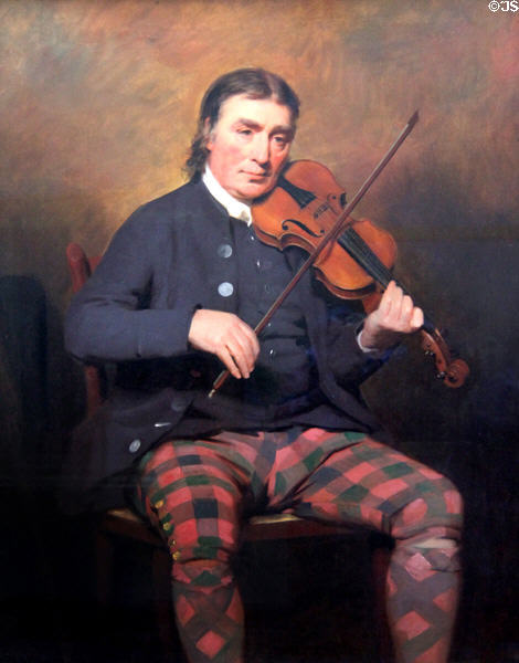Niel Gow portrait (1787) by Sir Henry Raeburn at National Portrait Gallery of Scotland. Edinburgh, Scotland.
