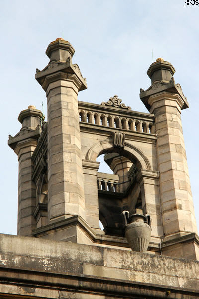 Rooftop spires of Dean Gallery building of Scottish National Gallery of Modern Art. Edinburgh, Scotland.