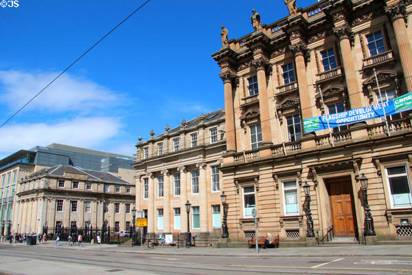 Streetscape on St Andrew Square. Edinburgh, Scotland.