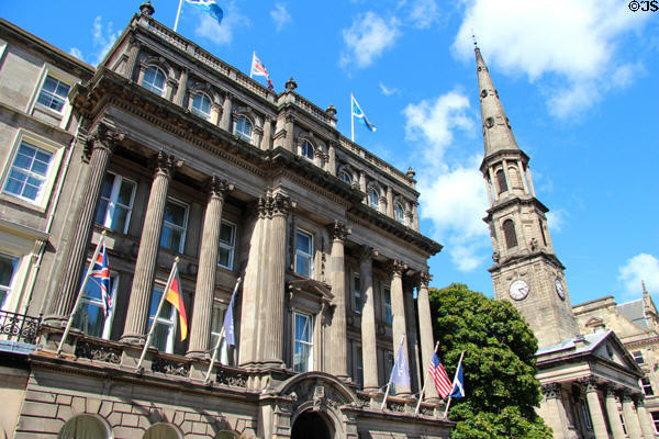 19-25 George Street (now classical hotel) (c1780) beside St Andrew's & St George's Church. Edinburgh, Scotland. Architect: John Young.