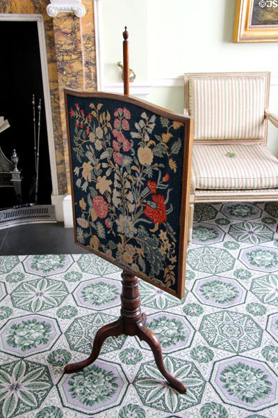 Petit-point fire screen at Georgian House museum. Edinburgh, Scotland.