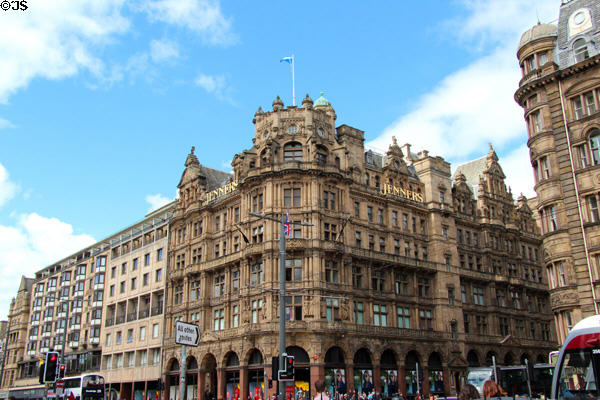 Princes Streetscape with Jenners Department Store (1893-5). Edinburgh, Scotland.