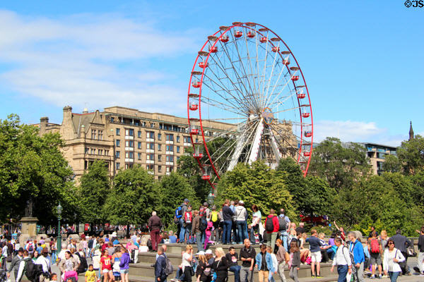 Edinburgh Wheel in East Princes Street Gardens. Edinburgh, Scotland.