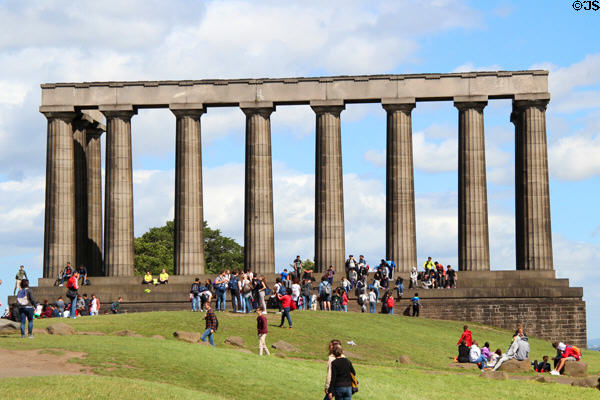 National Monument in form of Greek Temple (1826-9) on Calton Hill. Edinburgh, Scotland.