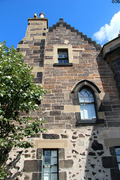 Stone walls of Observatory House on Calton Hill. Edinburgh, Scotland.