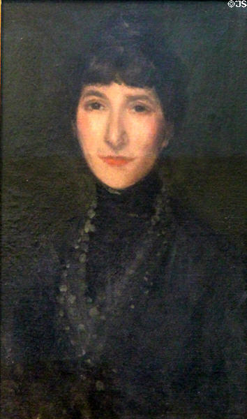 Jade Necklace: Rosalind Birnie Philip painting (1896-1900) by James McNeill Whistler at Hunterian Art Gallery. Glasgow, Scotland.