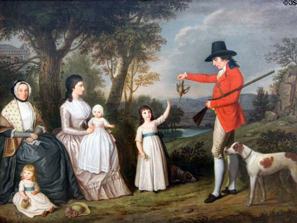 Spreull Family painting (c1793) by David Allan at Hunterian Art Gallery. Glasgow, Scotland.