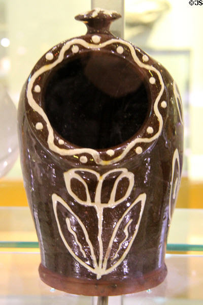 Ceramic salt bucket "pig" (c1900) by Cumnock Pottery of Ayrshire, Scotland at Hunterian Museum. Glasgow, Scotland.