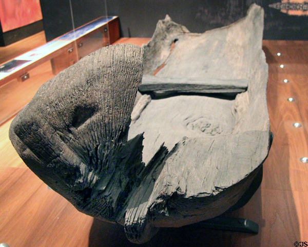Loch Glashan logboat (c1st-10thC) from Argyll, Scotland at Kelvingrove Art Gallery. Glasgow, Scotland.