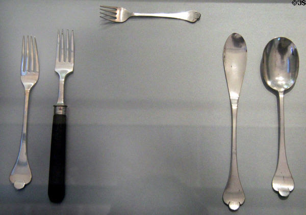 Cutlery for Miss Cranston's tea rooms by Charles Rennie Mackintosh at The Lighthouse. Glasgow, Scotland.