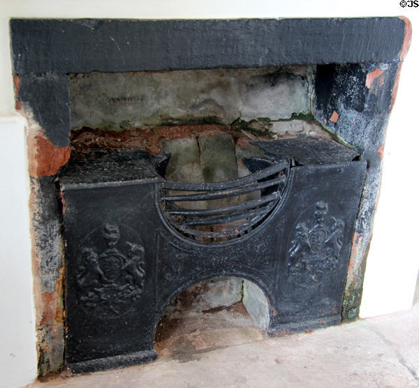 Coal grate in Guardhouse once used as prison at Dumbarton Castle. Glasgow, Scotland.