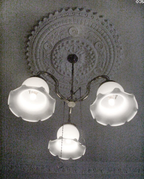 Ceiling lamp at Tenement House museum. Glasgow, Scotland.