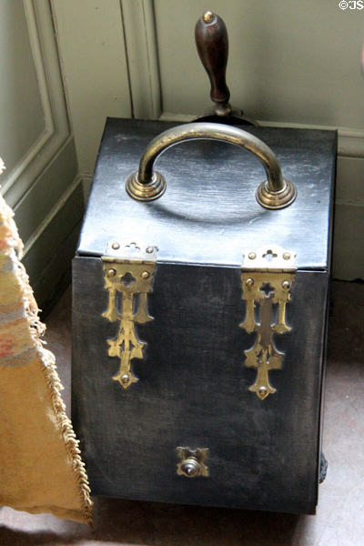 Coal scuttle at Tenement House museum. Glasgow, Scotland.