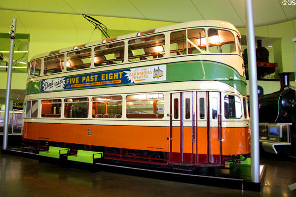 Glasgow Corporation Cunarder tramcar 1392 (1946-52) at Riverside Museum. Glasgow, Scotland.