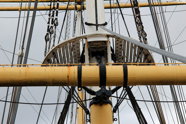 Rigging of Glenlee Tall Ship. Glasgow, Scotland.