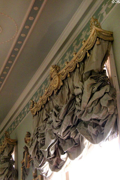 Library curtain with plaster work (1770s) by Robert Adam at Culzean Castle. Maybole, Scotland.