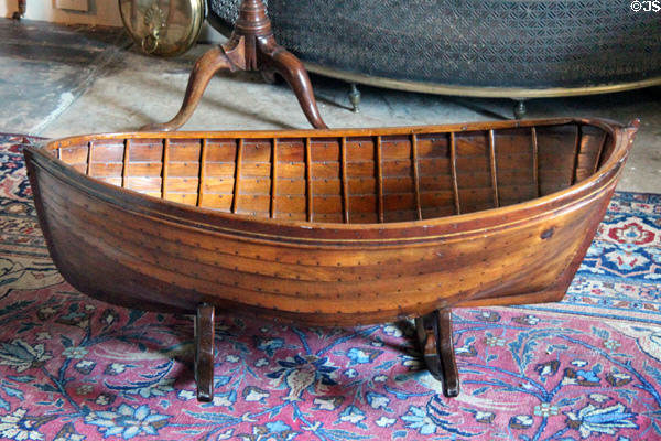 Cradle in shape of boat at Culzean Castle. Maybole, Scotland.
