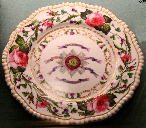 Regimental Spode dish (1821-33) at Stirling Castle Regimental Museum. Stirling, Scotland.