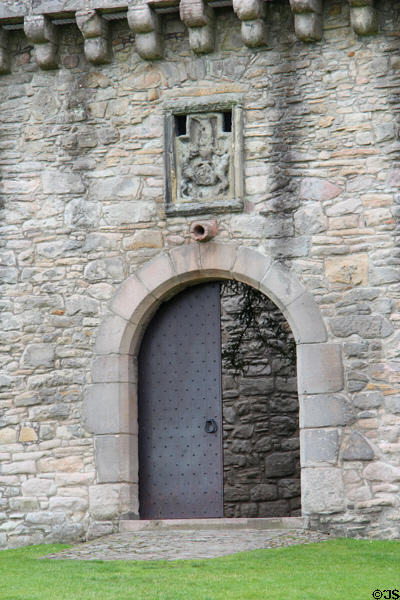 Entrance portal at Craigmillar Castle. Craigmillar, Scotland.
