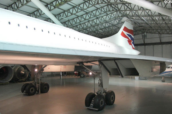Wing & tail sections of Concorde at National Museum of Flight. East Fortune, Scotland.