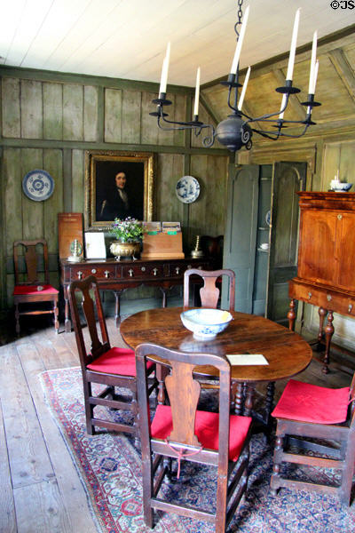 Withdrawing room with Georgian furniture at Culross Palace. Culross, Scotland.
