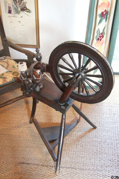 Spinning wheel at The Study. Culross, Scotland.
