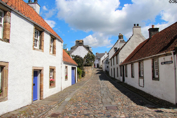 Mid Causeway heritage streetscape. Culross, Scotland.