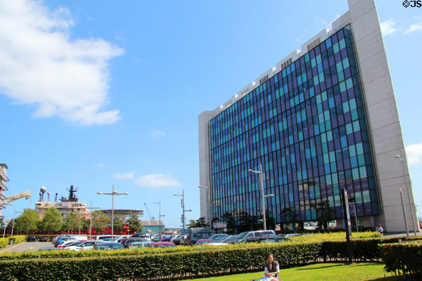 Highrise opposite Ocean Terminal shopping center of Leith. Edinburgh, Scotland.