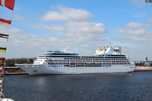 Cruise ship in Leith harbor. Edinburgh, Scotland.