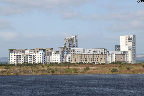 Housing building at Leith harbor. Edinburgh, Scotland.