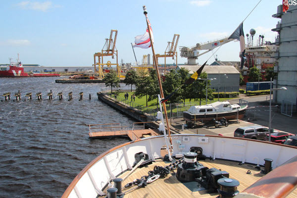 Cranes at Leith harbor. Edinburgh, Scotland.