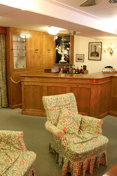 Officer's mess on Royal Yacht Britannia. Edinburgh, Scotland.