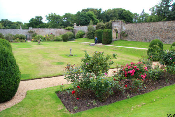 Sunken garden at Abbotsford House. Melrose, Scotland.