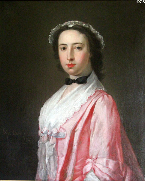 Portrait (1745) of Barbara Haliburton, wife of Robert Scott of Sandyknowe & grandmother of Sir Walter Scott by William De Nune at Abbotsford House. Melrose, Scotland.