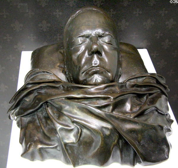 Sir Walter Scott death mask (Sept. 21, 1832) at museum of Abbotsford House. Melrose, Scotland.